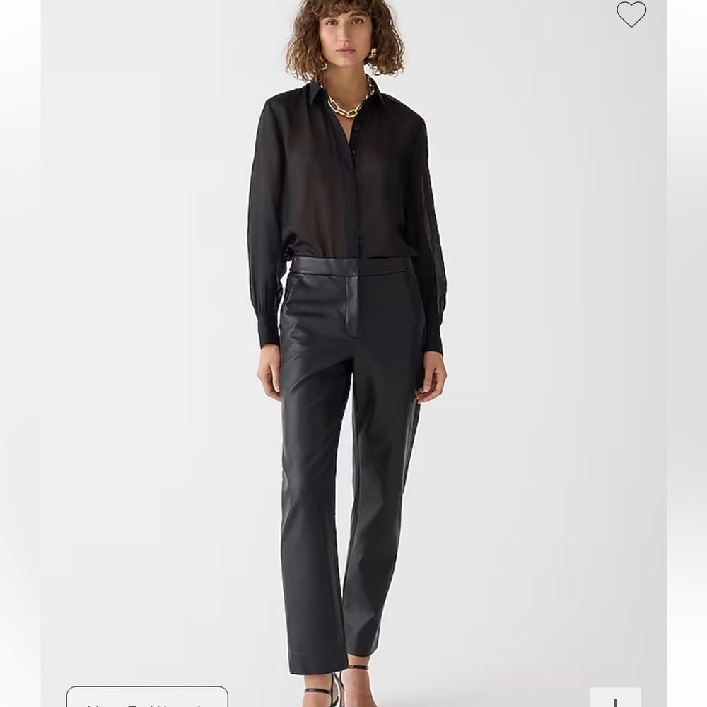 J Crew Kate Faux Leather Pants, size 0